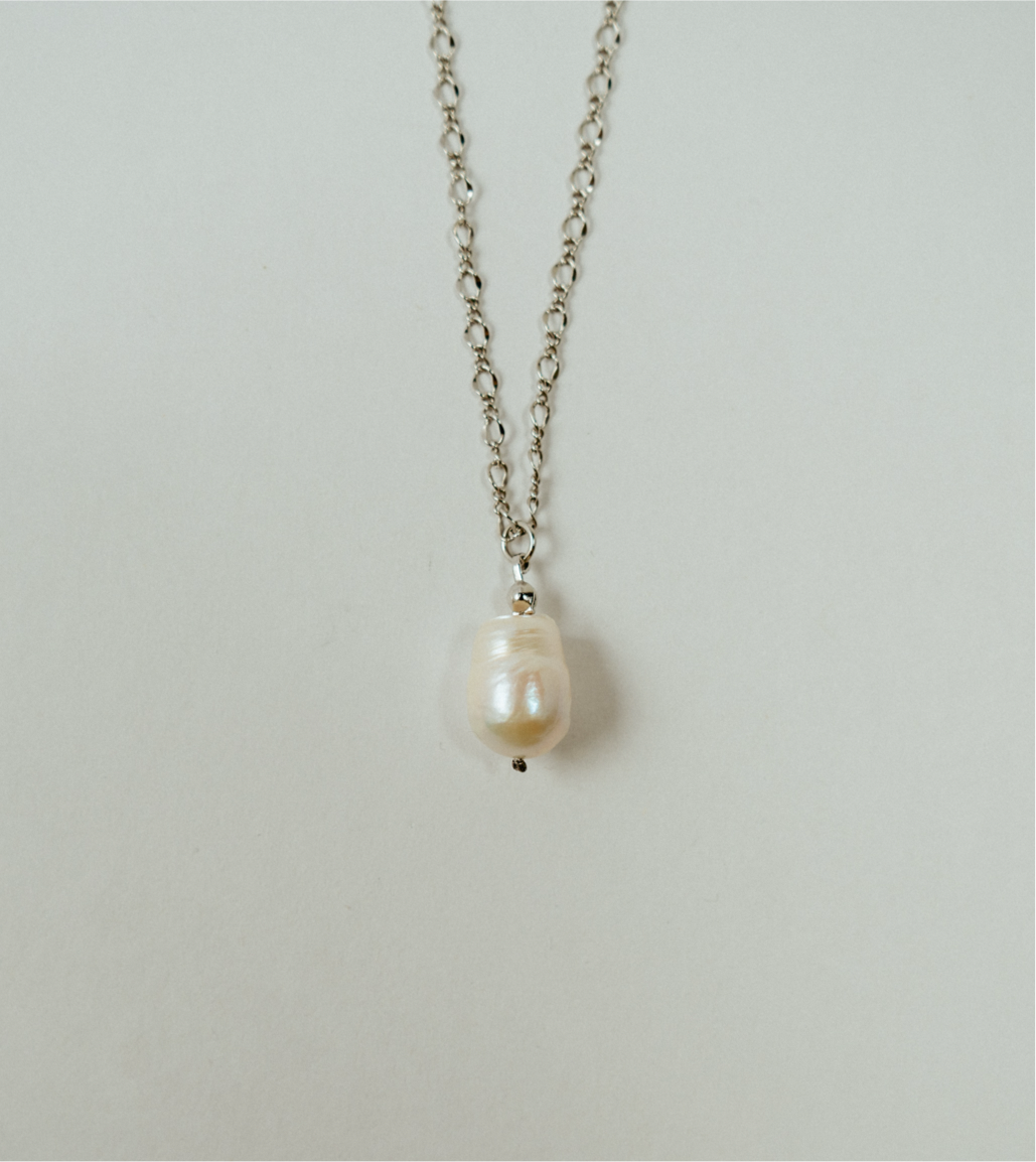 Twin pearl chain necklace