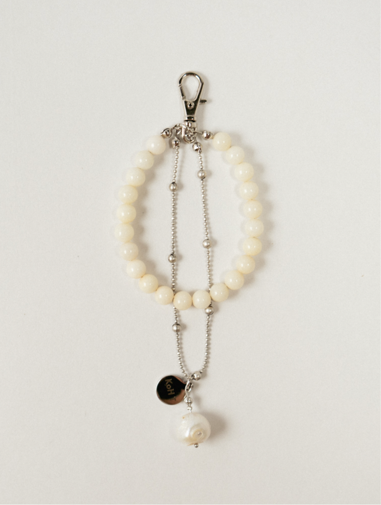 Agate stone and twin pearl strap