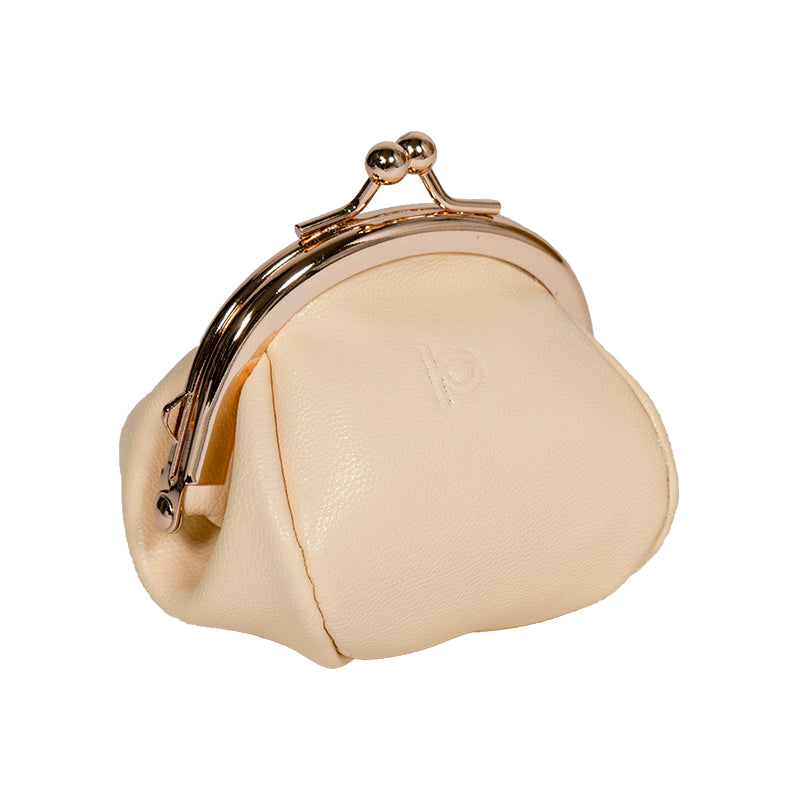 Apple recycled leather clasp mini pouch