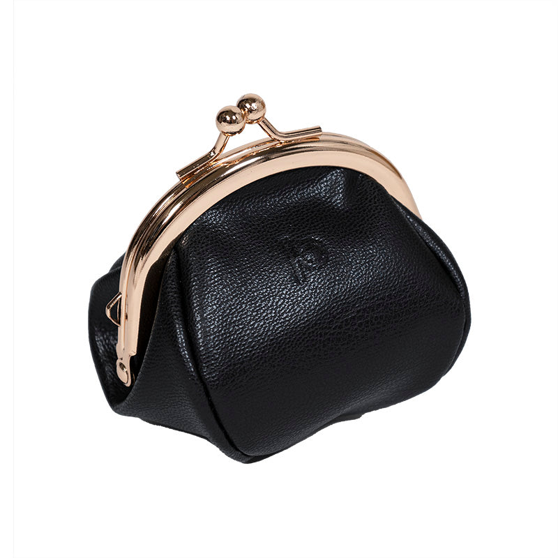 Apple recycled leather clasp mini pouch