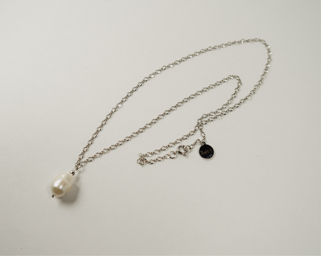 Twin pearl chain necklace