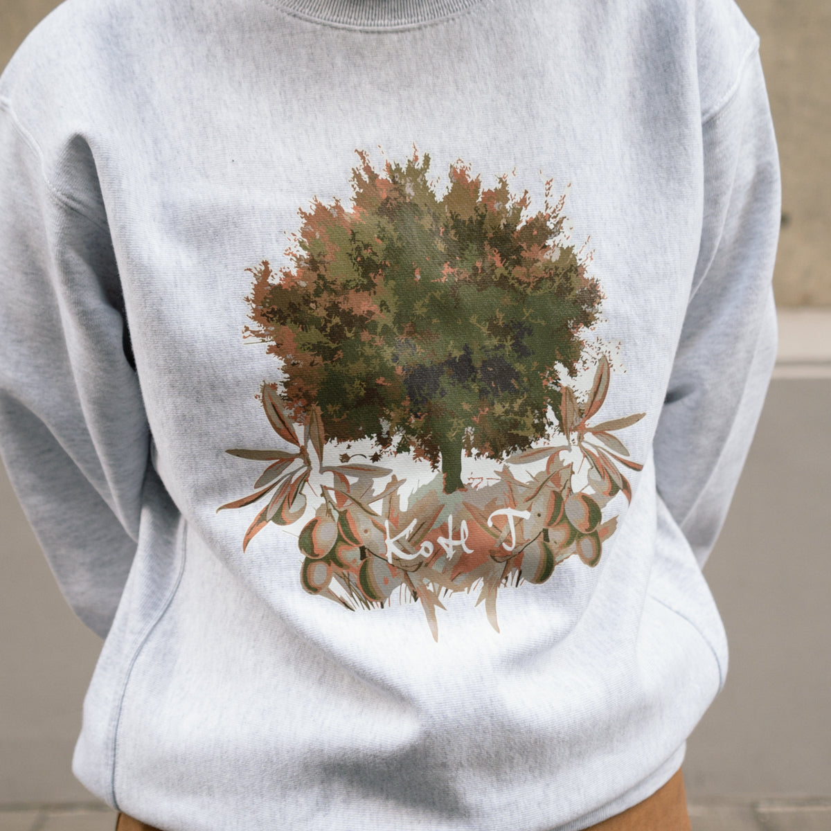 Olive tree print sweatshirt