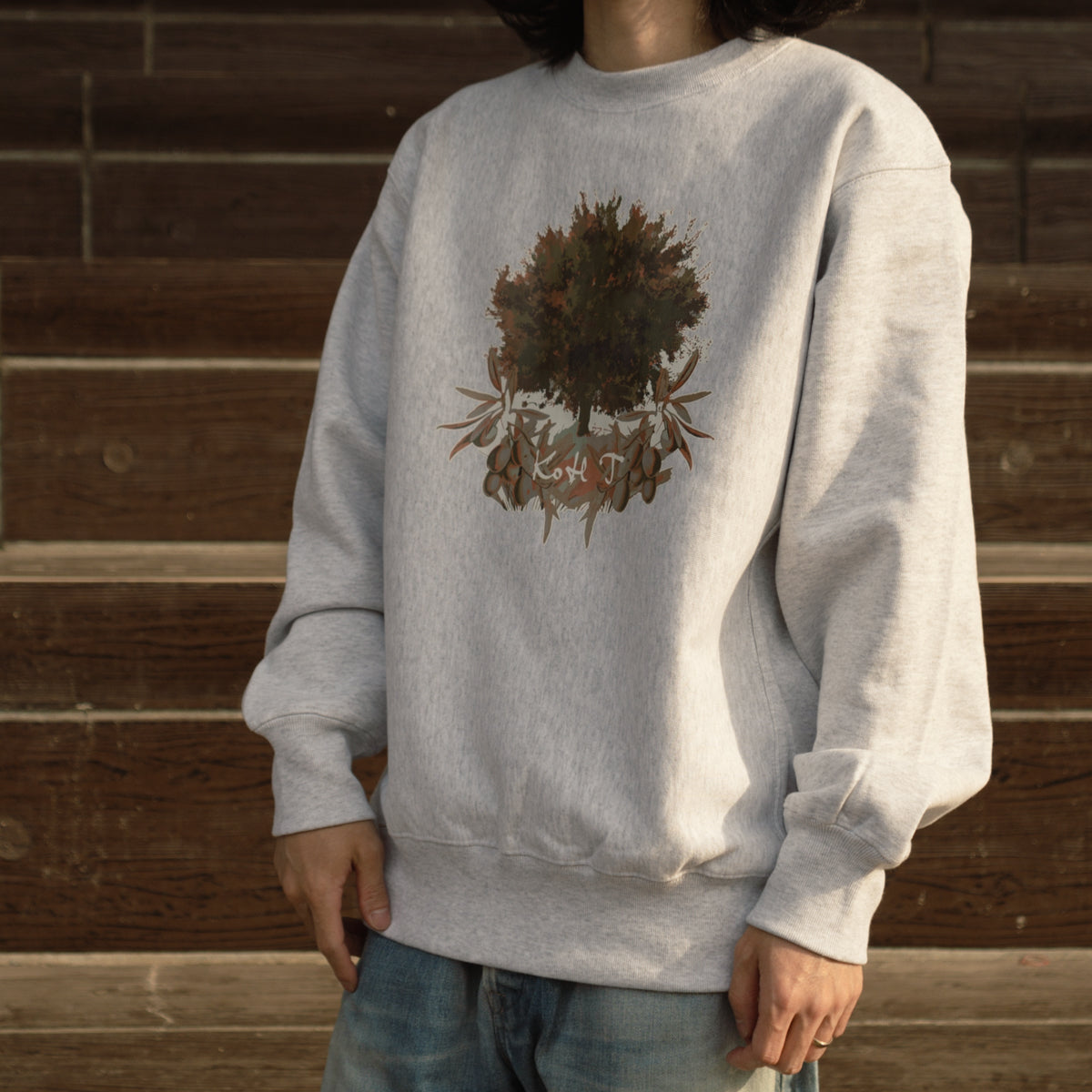 Olive tree print sweatshirt