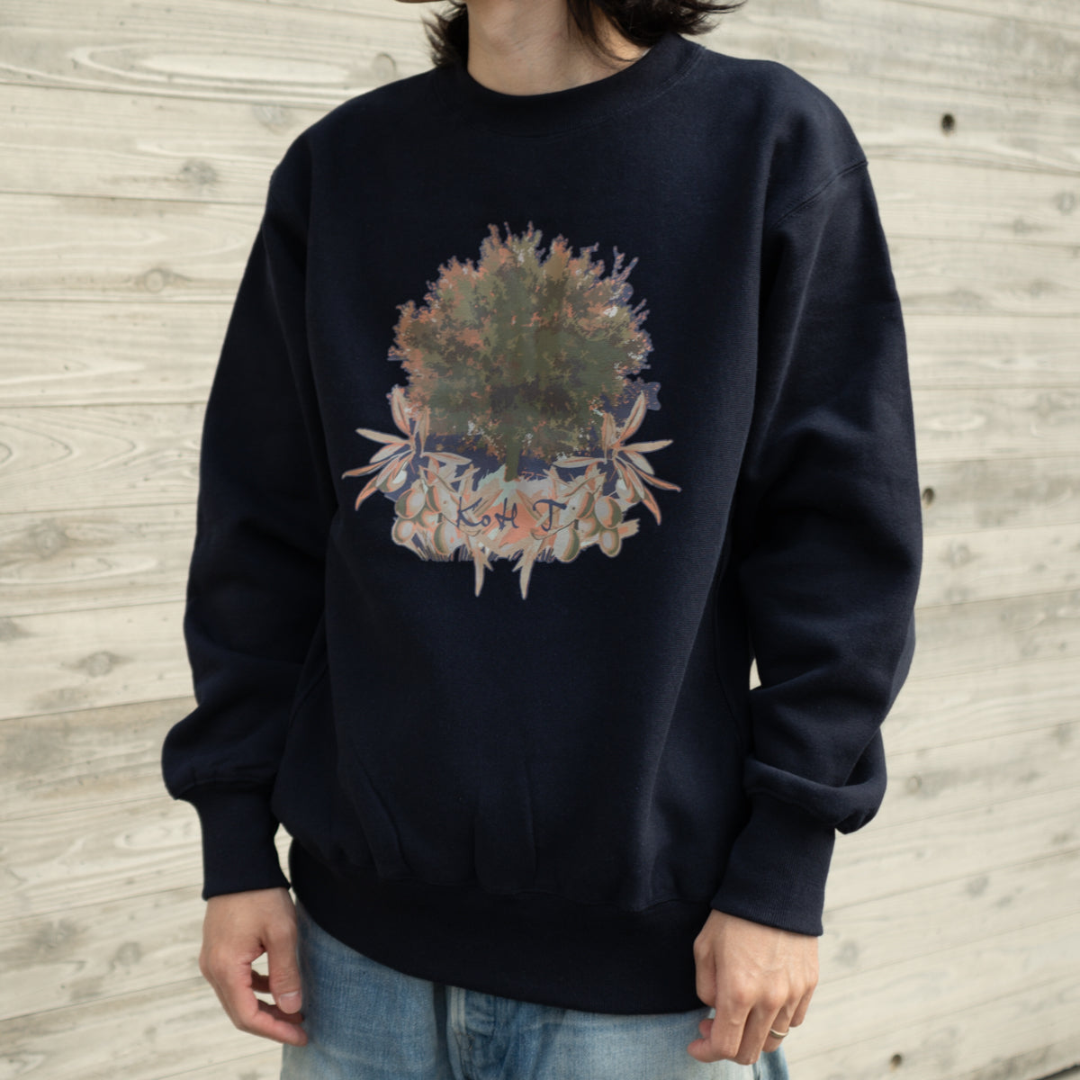 Olive tree print sweatshirt