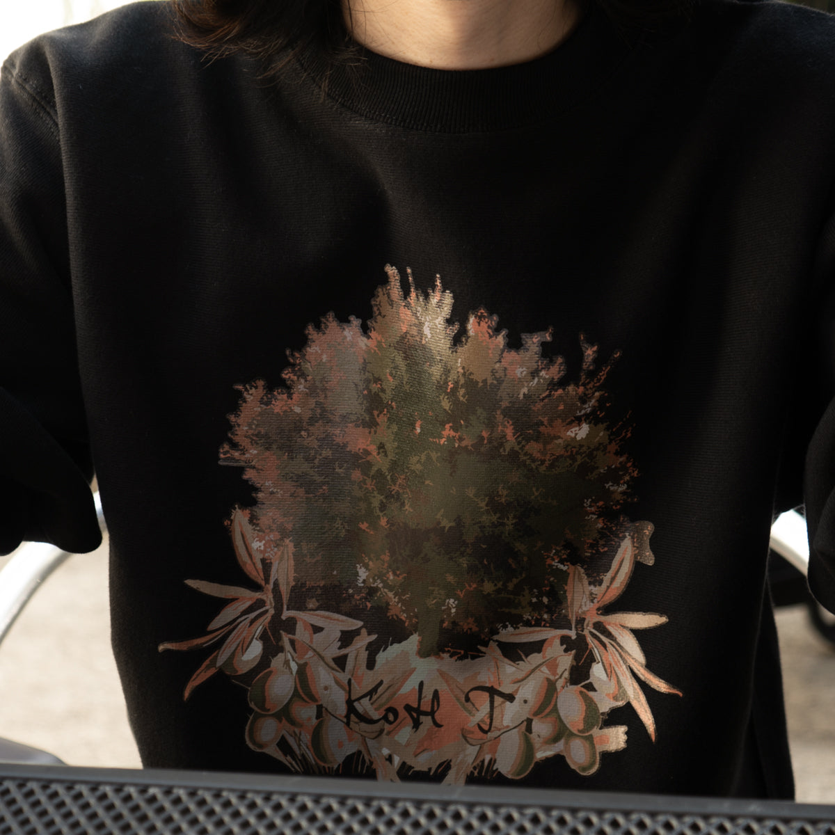 Olive tree print sweatshirt