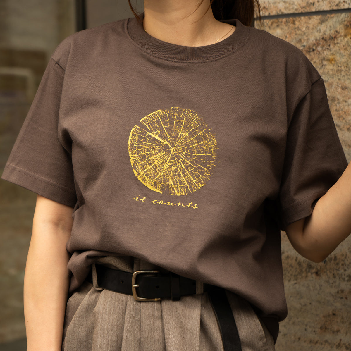 Tree ring print T-shirt