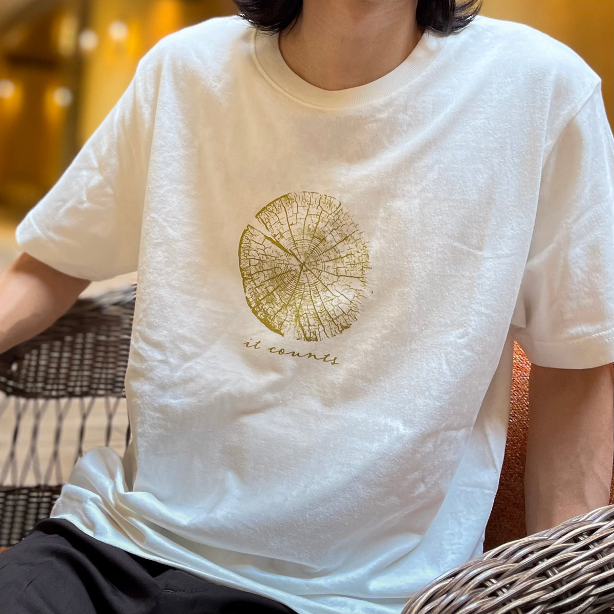 Tree ring print T-shirt