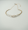 Hexagonal crystal with metal beads necklace