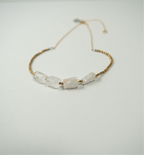 Hexagonal crystal with metal beads necklace
