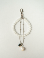 Crack crystal & twin pearl strap
