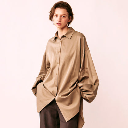 Volume puff sleeve blouse (rayon twill)