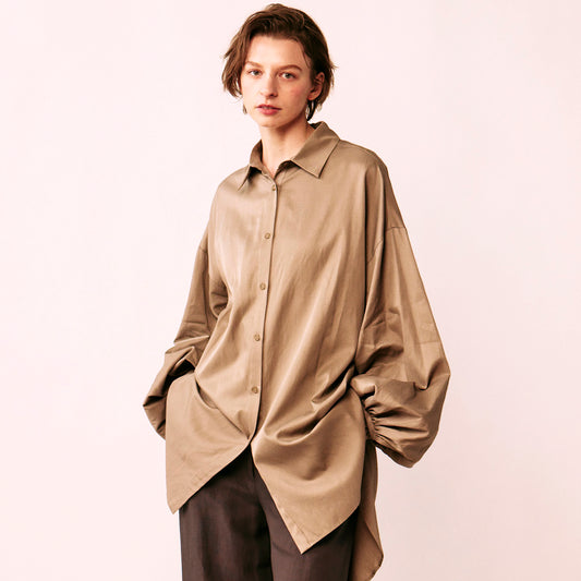 Volume puff sleeve blouse (rayon twill)