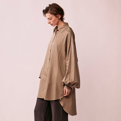 Volume puff sleeve blouse (rayon twill)