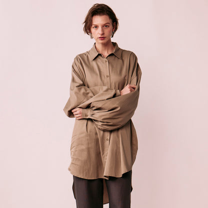 Volume puff sleeve blouse (rayon twill)