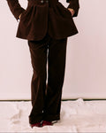 Double-tuck wide trousers (corduroy)