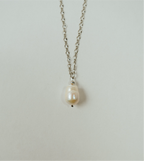 Twin pearl chain necklace