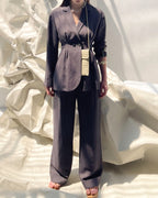 Double-breasted tailored tuck jacket