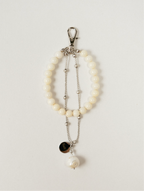 Agate stone and twin pearl strap