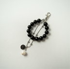 Black tourmaline and twin pearl strap