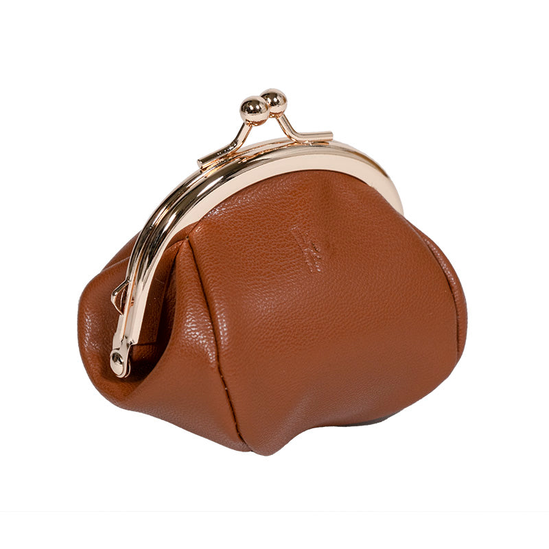Apple recycled leather clasp mini pouch