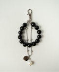 Black tourmaline and twin pearl strap