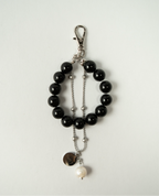 Black tourmaline and twin pearl strap