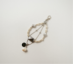 Italian glass and twin pearl strap