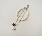 Agate stone and twin pearl strap