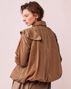 レディース ブルゾン 後ろ姿 立体デザイン