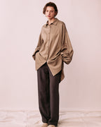 グレージュ ブラウス コーディネート