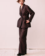 西陣織 LOOMÉ ワイドトラウザーズ フロント シルエット