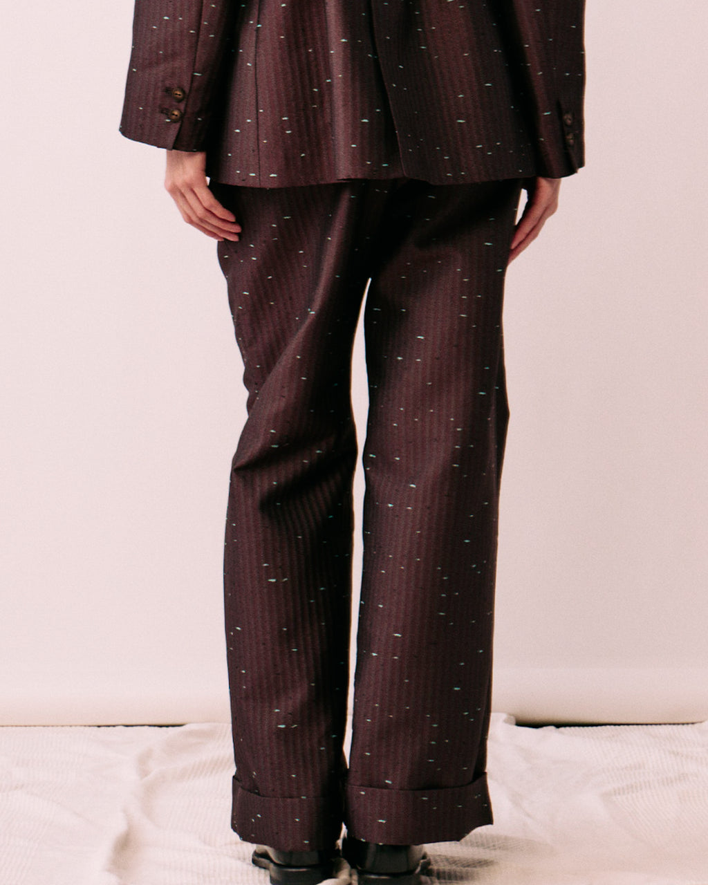 西陣織 ワイドトラウザーズ バックスタイル アジャストタブ