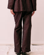 西陣織 ワイドトラウザーズ バックスタイル アジャストタブ