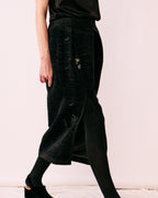 Nishijin silk jacquard balloon skirt ORNÉE gold silver floral women