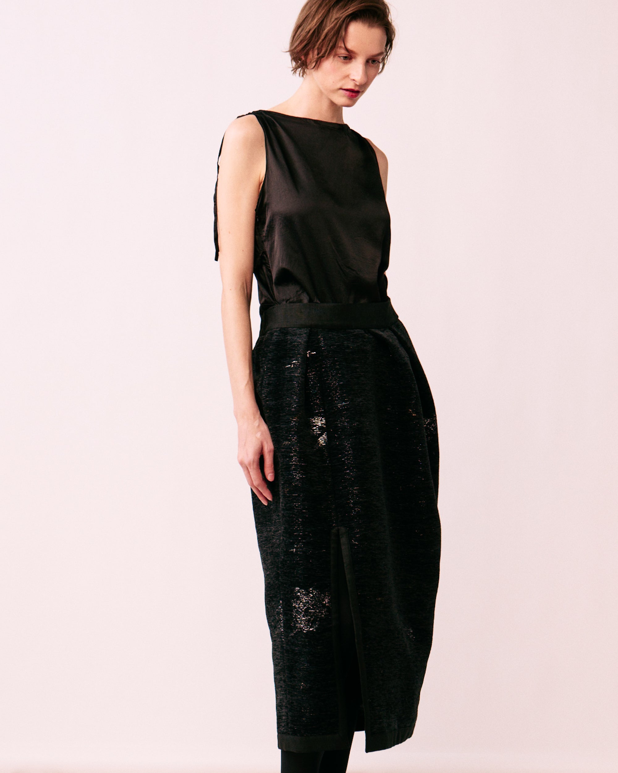 Nishijin balloon skirt ORNÉE front silhouette fit flare women