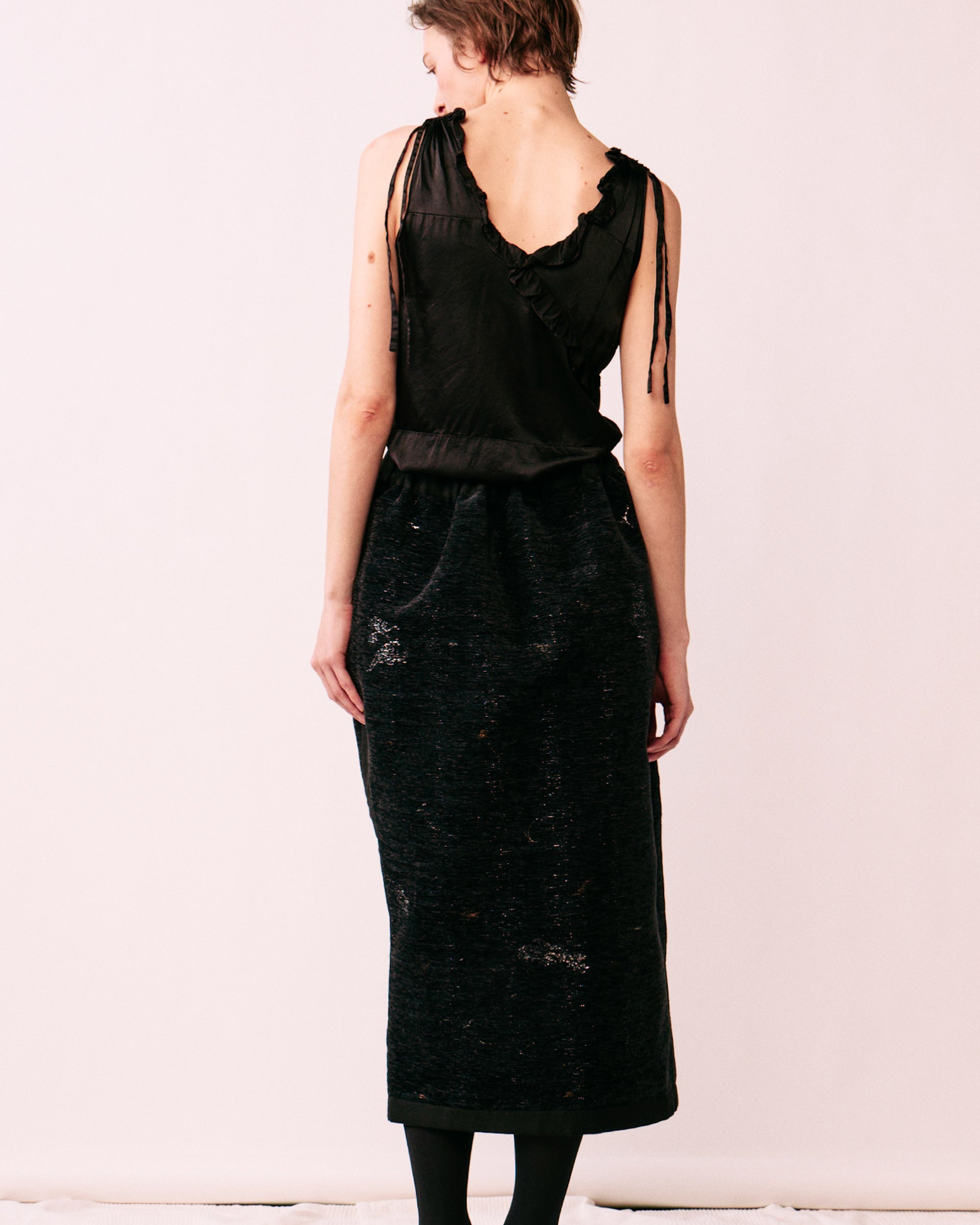 Nishijin balloon skirt back silhouette relaxed fit women