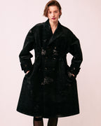 Nishijin tuck coat ORNÉE double breasted front silhouette women
