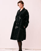 tuck coat side silhouette fit flare drape ORNÉE Nishijin