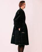 tuck coat side silhouette fit flare drape ORNÉE Nishijin