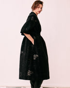 tuck dress side silhouette tulip line drape ORNÉE Nishijin