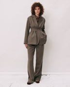 【PRE ORDER】Double-breasted tailored tuck jacket (Wool)