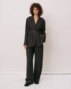 Double-breasted tailored tuck jacket