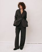 Double-breasted tailored tuck jacket