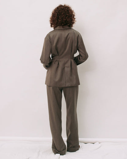 [PRE ORDER] Double-breasted tailored tuck jacket (Wool)