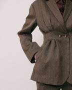 【PRE ORDER】Double-breasted tailored tuck jacket (Wool)