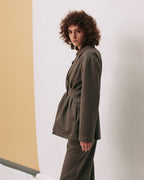 【PRE ORDER】Double-breasted tailored tuck jacket (Wool)