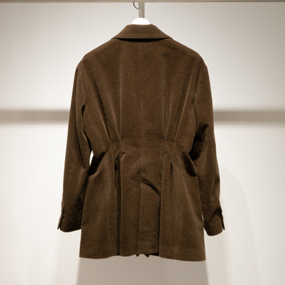 Double-breasted tailored tuck jacket (corduroy)