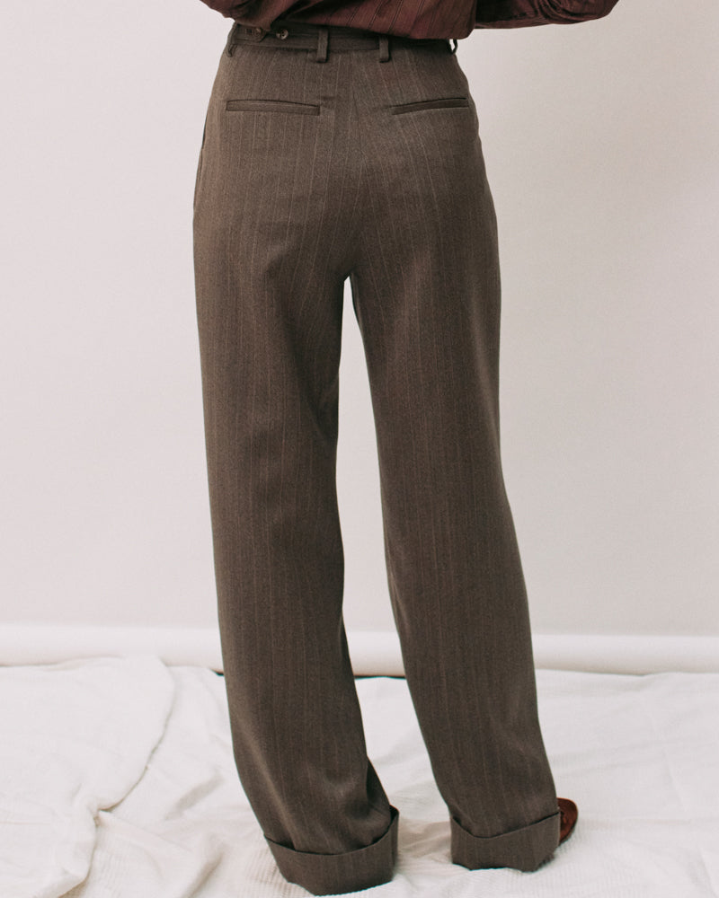 【PRE ORDER】Double-tuck wide trousers (wool)
