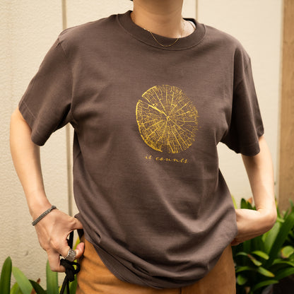 Tree ring print T-shirt