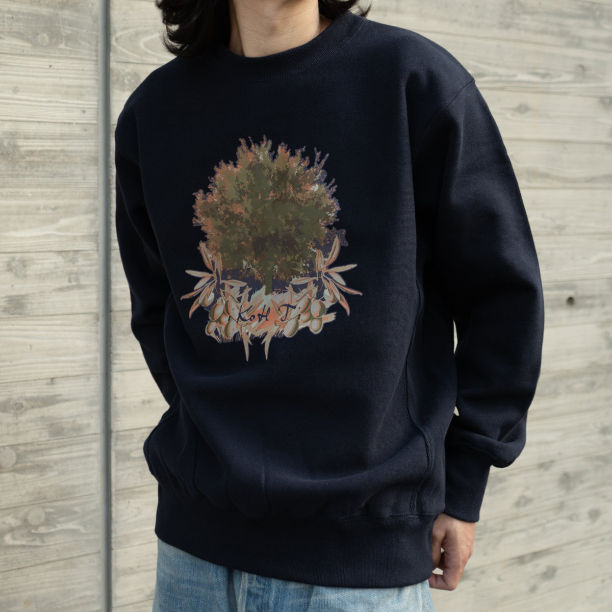 Olive tree print sweatshirt